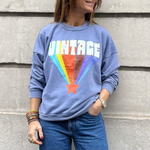 Sweat "Vintage" bleu