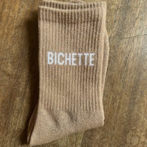 Chaussettes à paillettes BICHETTE beiges