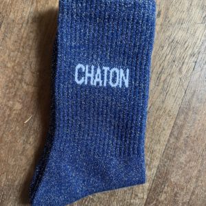 Chaussettes à paillettes CHATON marine