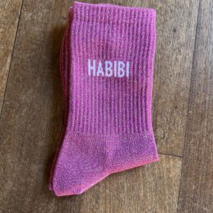 Chaussettes à paillettes HABIBI prunes