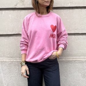 Sweat "amor" rose et rouge