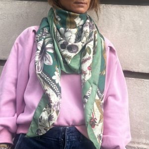 Foulard Fleur vert
