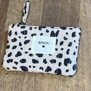 Pochette "BISOU" beige
