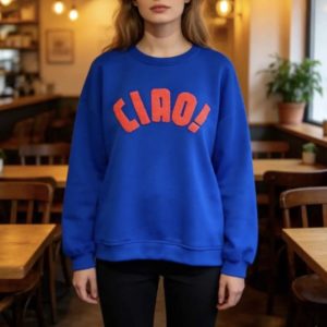 Sweat "Ciao" bleu électrique