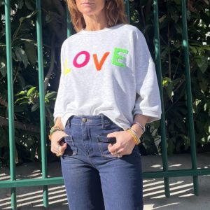 Sweat LOVE multicolore gris