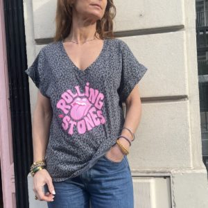 Tee-shirt Rolling Stones léo marine