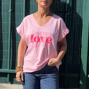 Tee-shirt Love rose