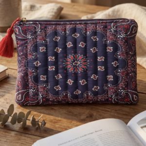 Pochette imprimé bandana bleu marine