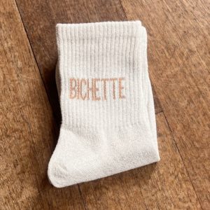 Chaussettes à paillettes BICHETTE beiges