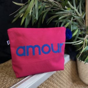 Trousse de toilette amour fuchsia