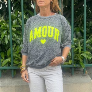 Sweat AMOUR gris léo