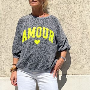 Sweat AMOUR gris léo
