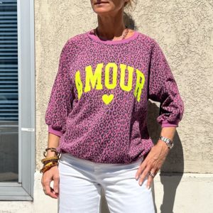 Sweat AMOUR prune Léo