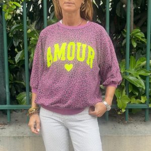 Sweat AMOUR prune Léo