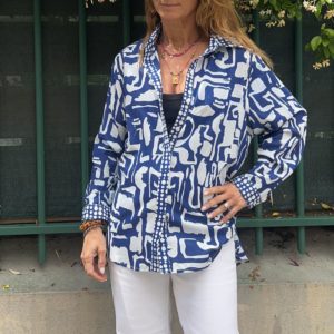 Chemise Gisèle bleue