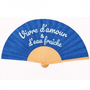Eventail "vivre d'amour et d'eau fraîche"