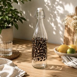 Bouteille en verre léopard