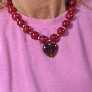 Collier Elia bordeaux