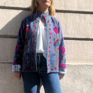 Veste India - coton bleu