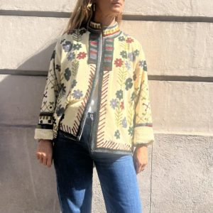 Veste India - velours écru