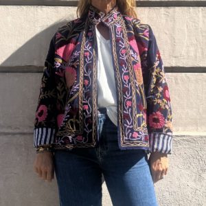 Veste India - velours navy