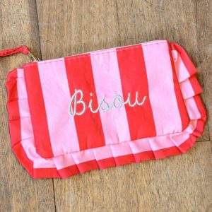 Pochette "Bisou" Rose rouge